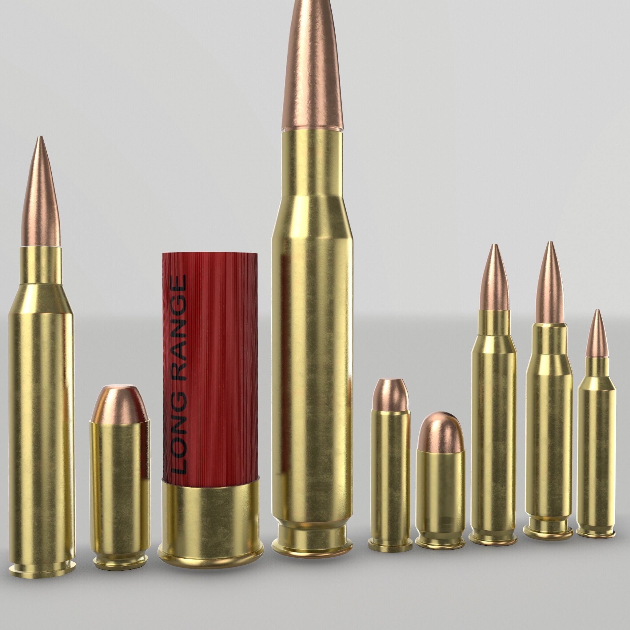 AMMO PACK MOST COMMON AND POPULAR BULLET 3D MODELS  Low-poly 3D model_3