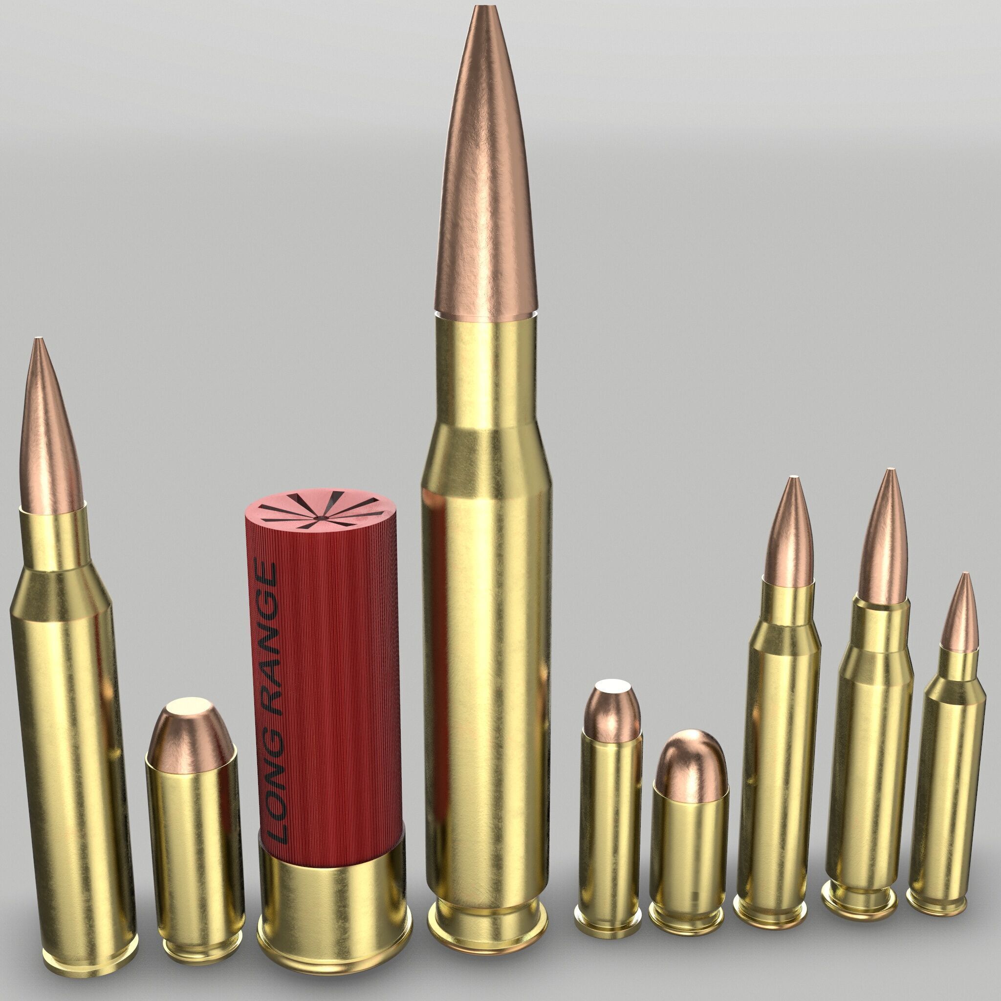 AMMO PACK MOST COMMON AND POPULAR BULLET 3D MODELS  Low-poly 3D model_5