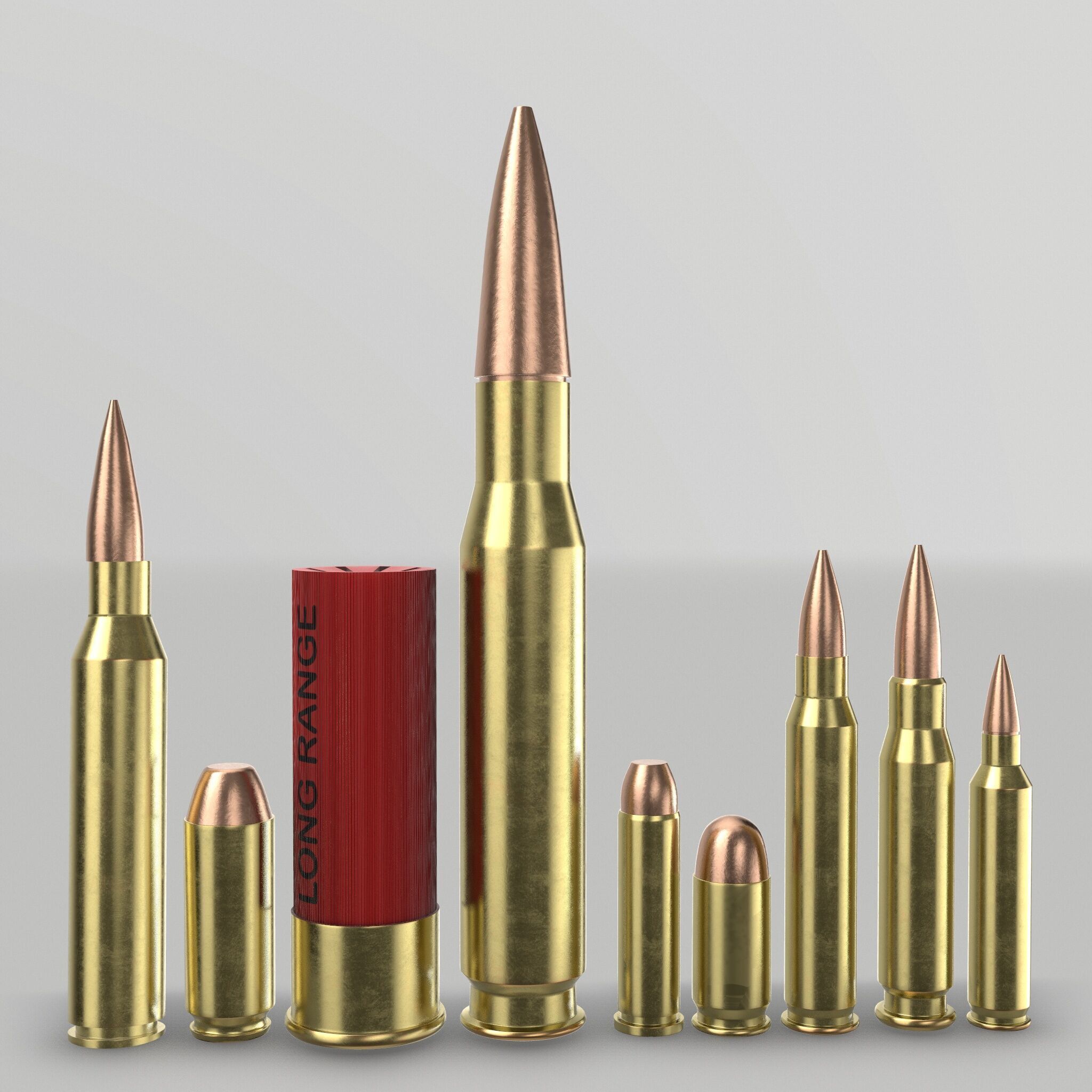 AMMO PACK MOST COMMON AND POPULAR BULLET 3D MODELS  Low-poly 3D model_4
