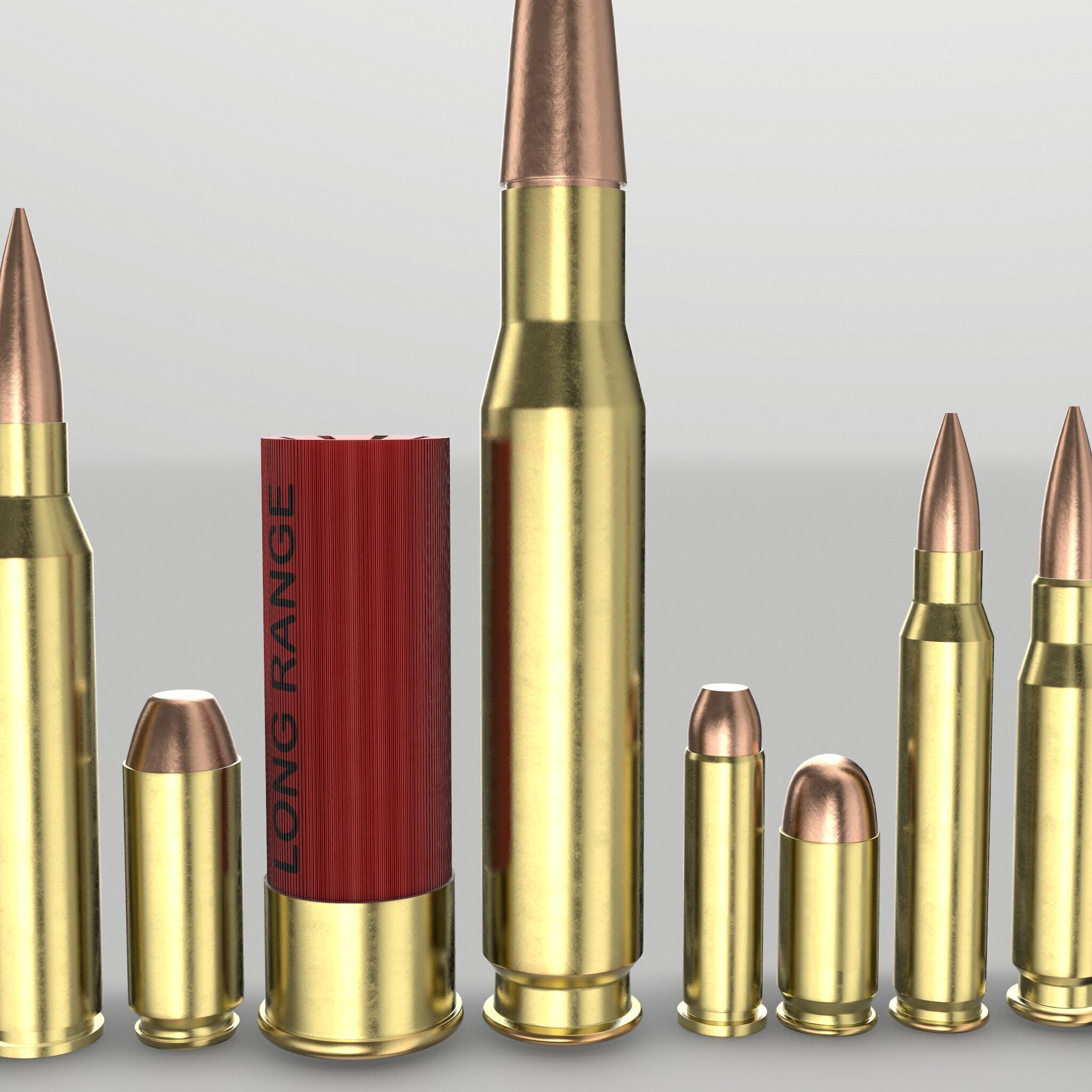 AMMO PACK MOST COMMON AND POPULAR BULLET 3D MODELS  Low-poly 3D model_6