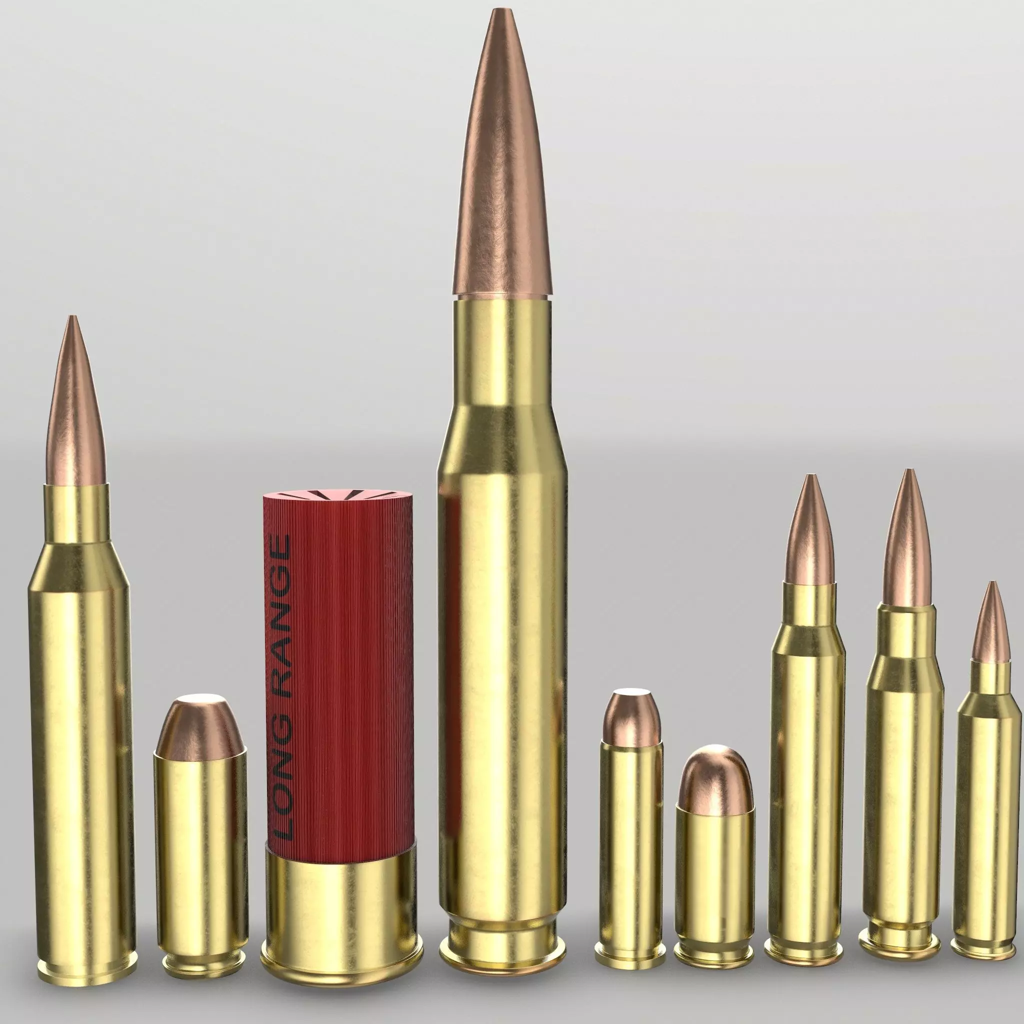 AMMO PACK MOST COMMON AND POPULAR BULLET 3D MODELS  Low-poly 3D model_0