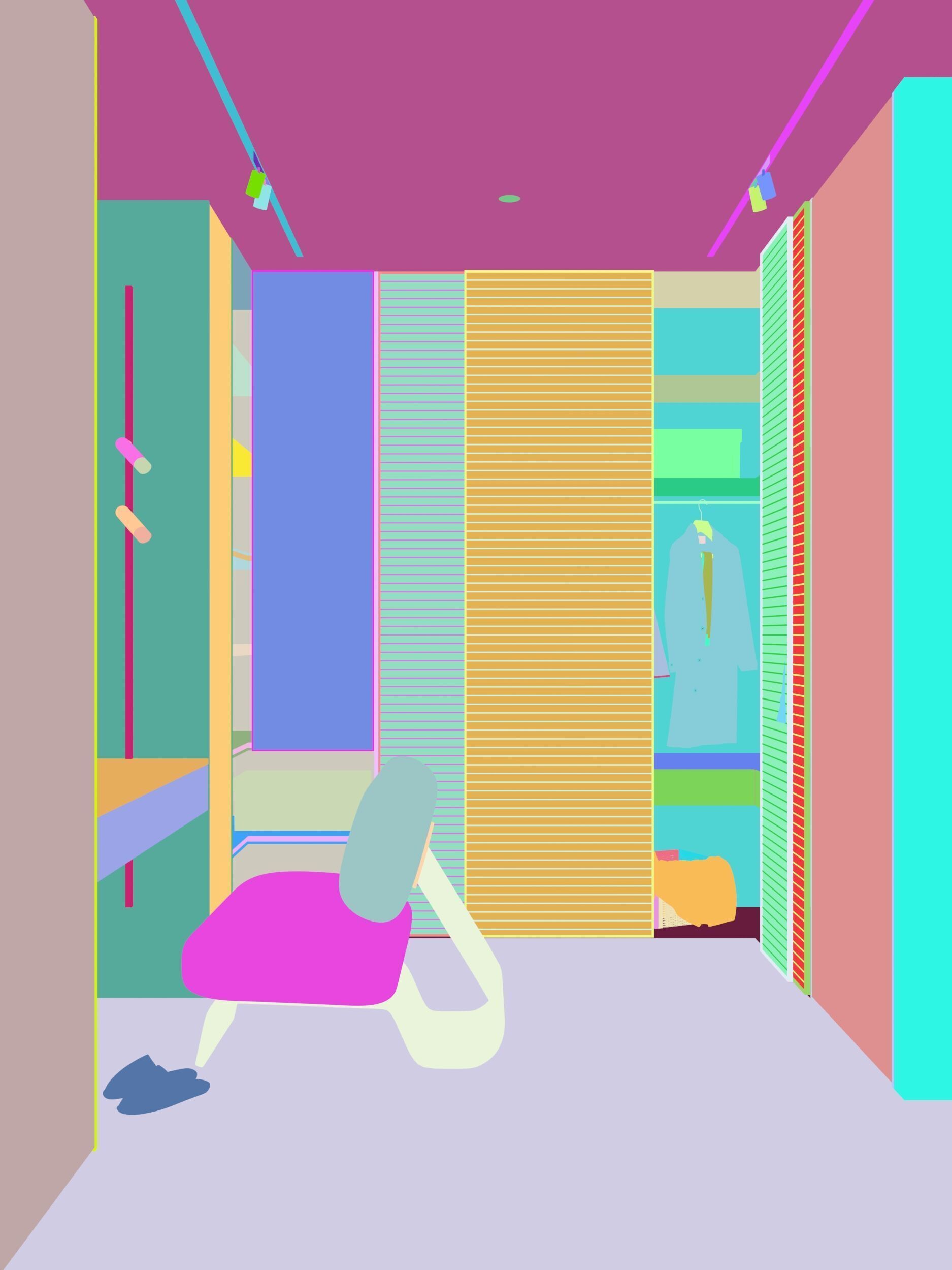 Italian style cloakroom 3D model_4