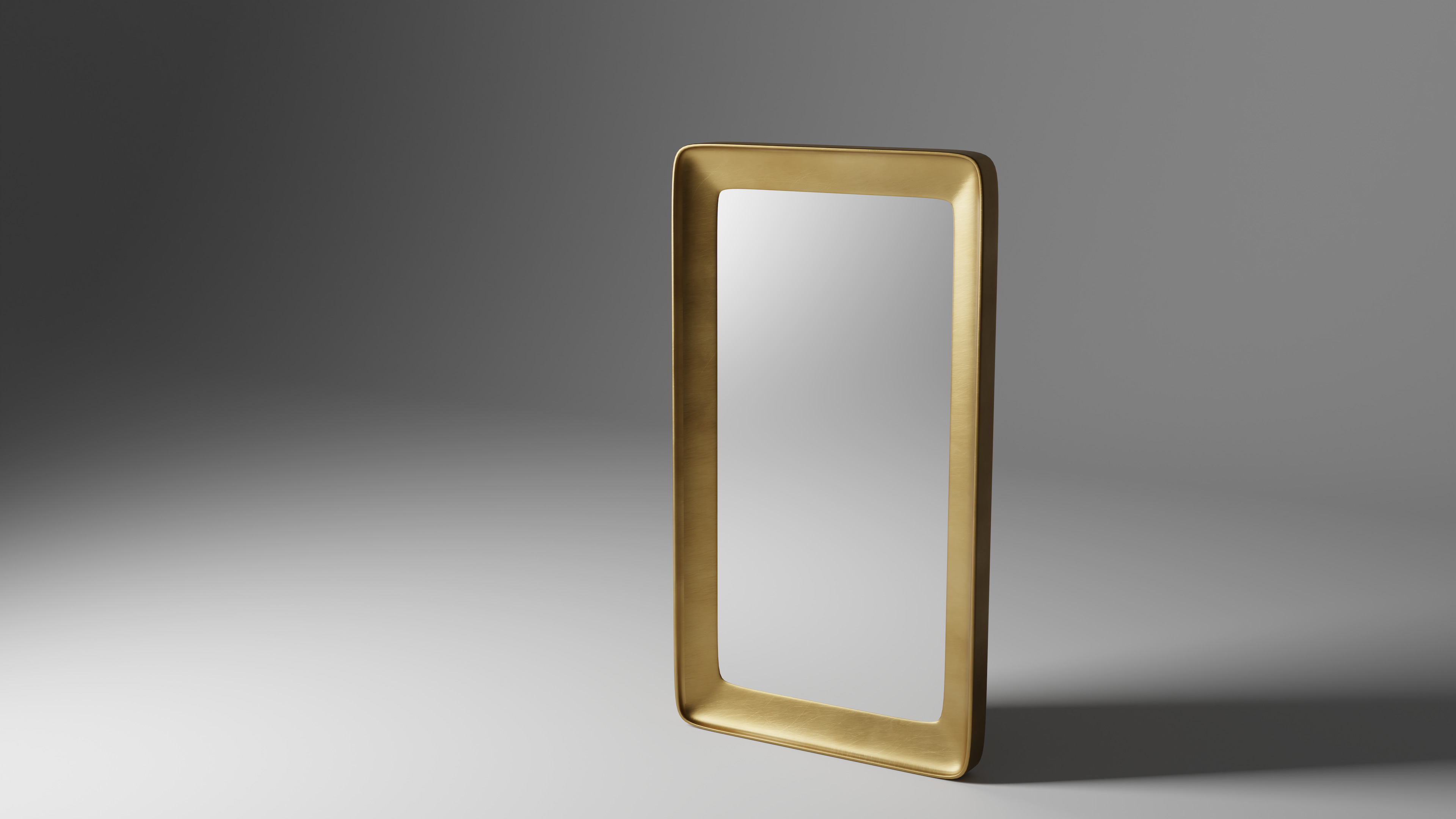 Elegant Gilt Wall Mirror Model Cove Frame Design 3D model_2