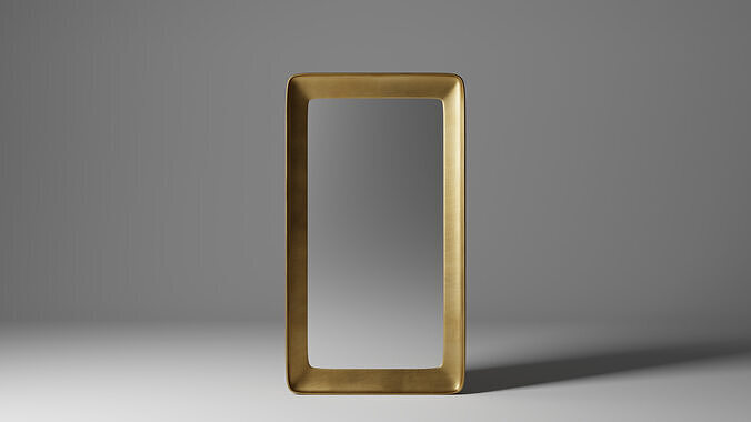 Elegant Gilt Wall Mirror Model Cove Frame Design 3D model