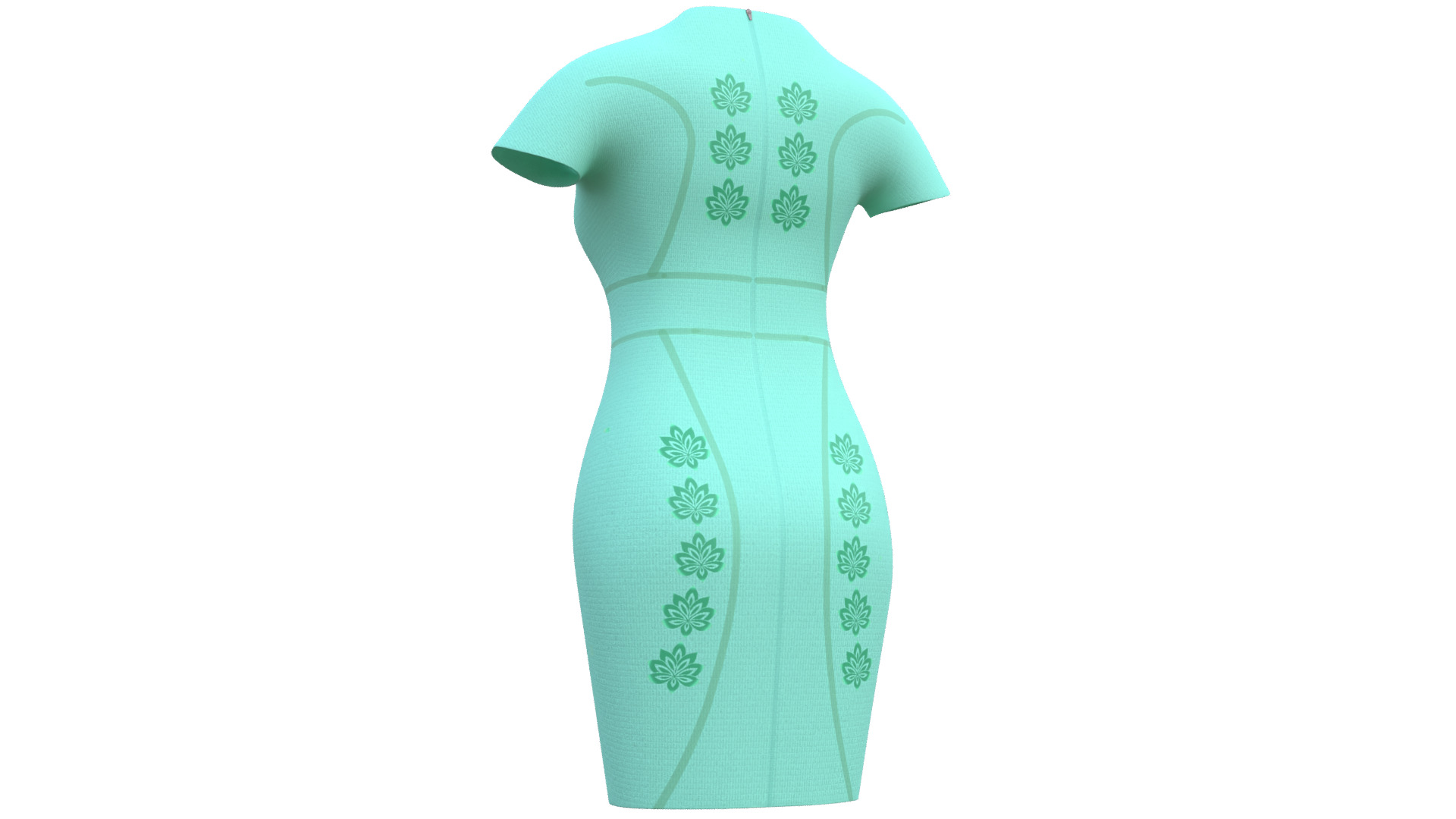 Low Poly Green Vintage Dress Low-poly 3D model_28
