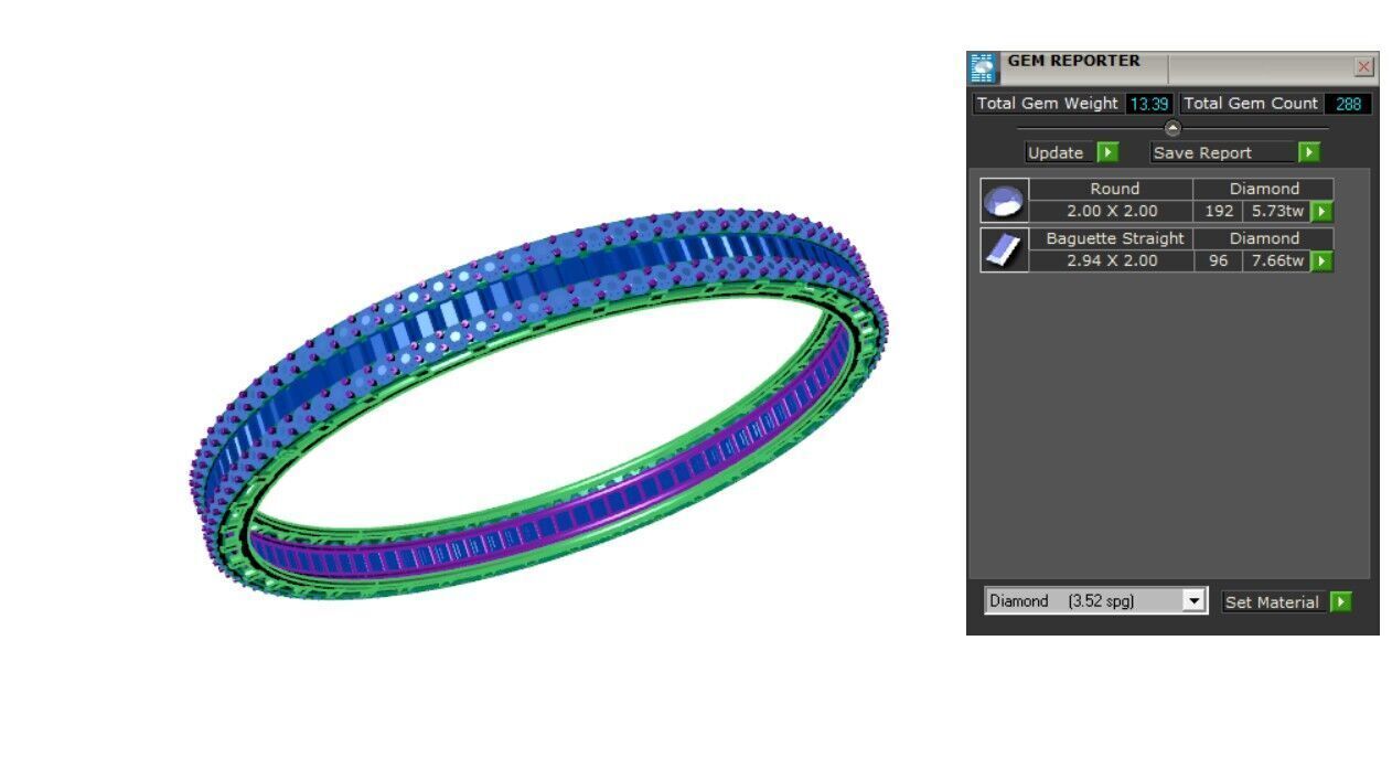 Baguette Bracelets 3D print model_3