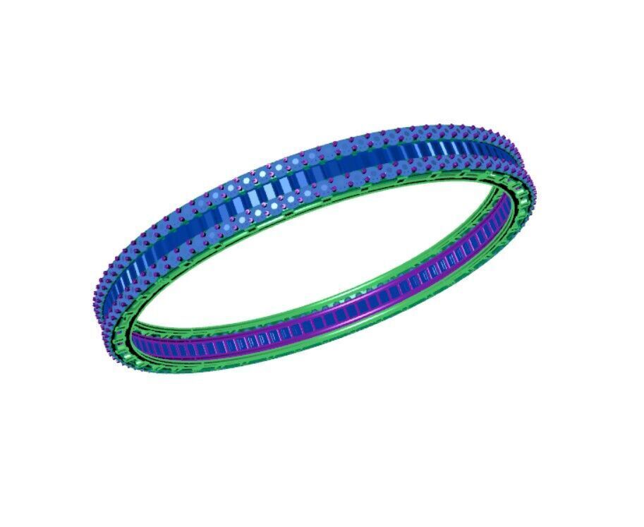 Baguette Bracelets 3D print model_2