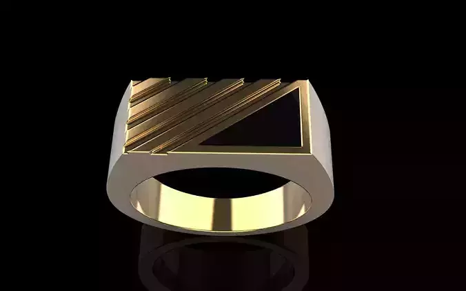 Signet ring  with enamel model 1084