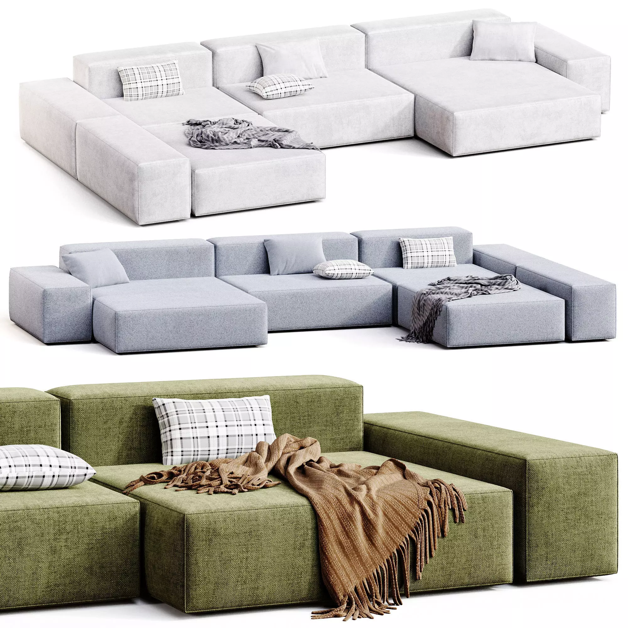 Boca Navi Modular Sofa Low-poly 3D model