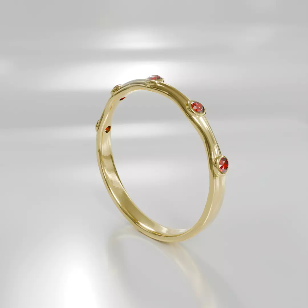 Ruby Glimmers Ring - 3D print ready 3D print model 3D print model