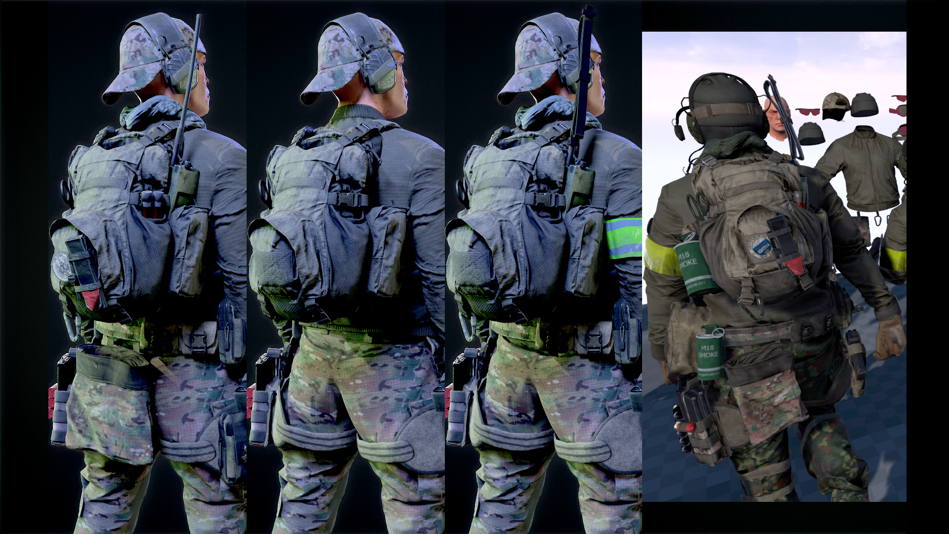 Tactical Military Backpack AAA-Game-Ready Asset Low-poly 3D model_3