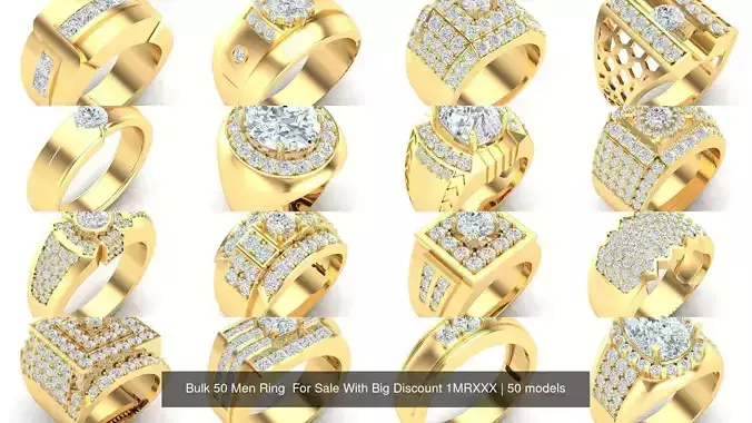 Bulk 50 Men Ring  For Sale With Big Discount 1MRXXX 3D Model Collection