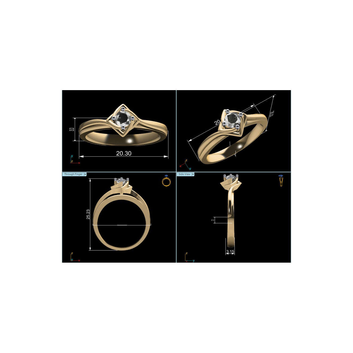 Women Ring Render 3dm STL MTL SLC JCD OBJ FBX Details 3D print model_15