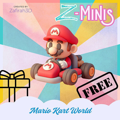 Z-MINIS MARIO KART FOR FREE Free 3D print model