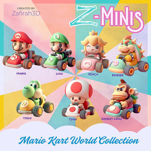 Z-MINIS MARIO KART WORLD COLLECTION 3D print model