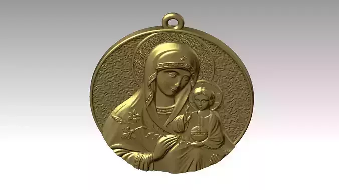 The Virgin Mary Holding The Baby Jesus Relief