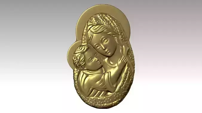 The Virgin Mary Holding The Baby Jesus Relief 