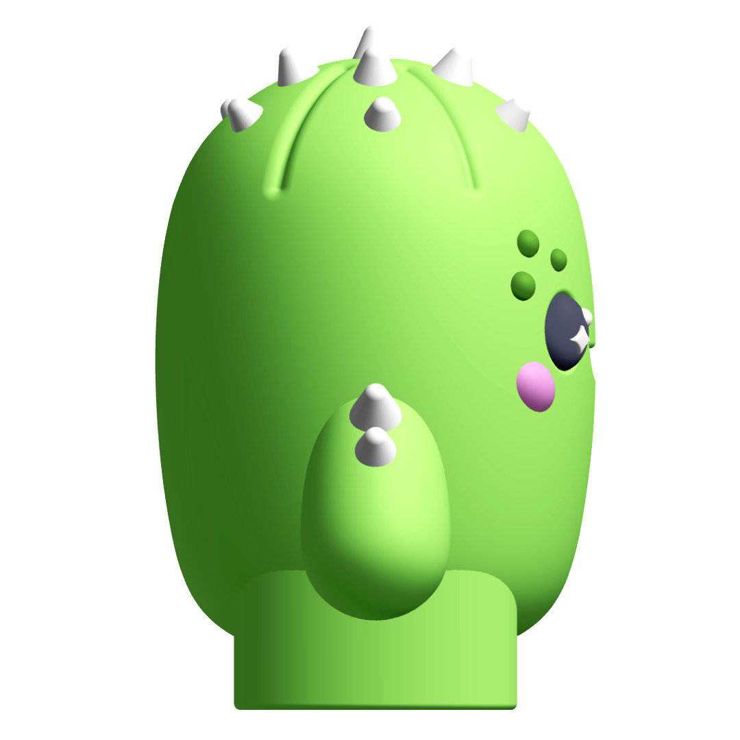Creature Kin Prickles Figure Cute Kawaii Cactus Art Toy 3D print model_2