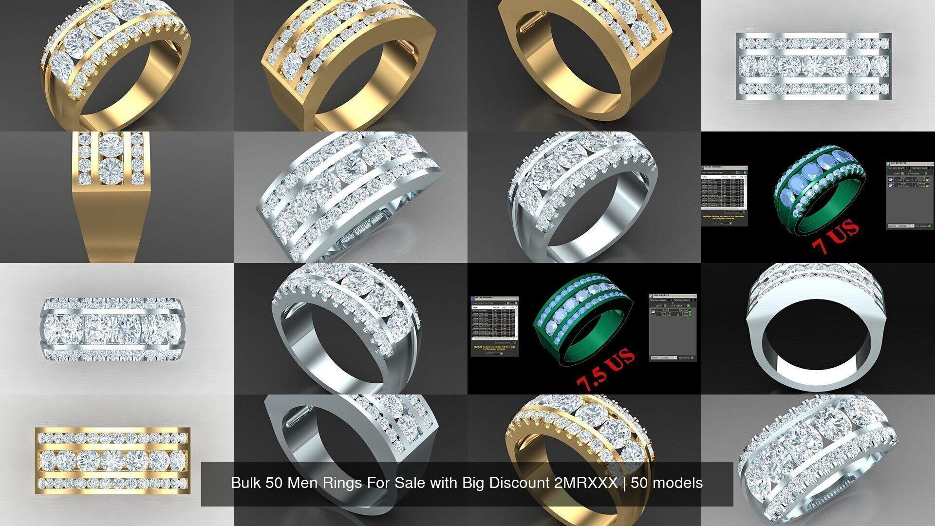 Bulk 50 Men Rings For Sale with Big Discount 2MRXXX 3D Model Collection_3