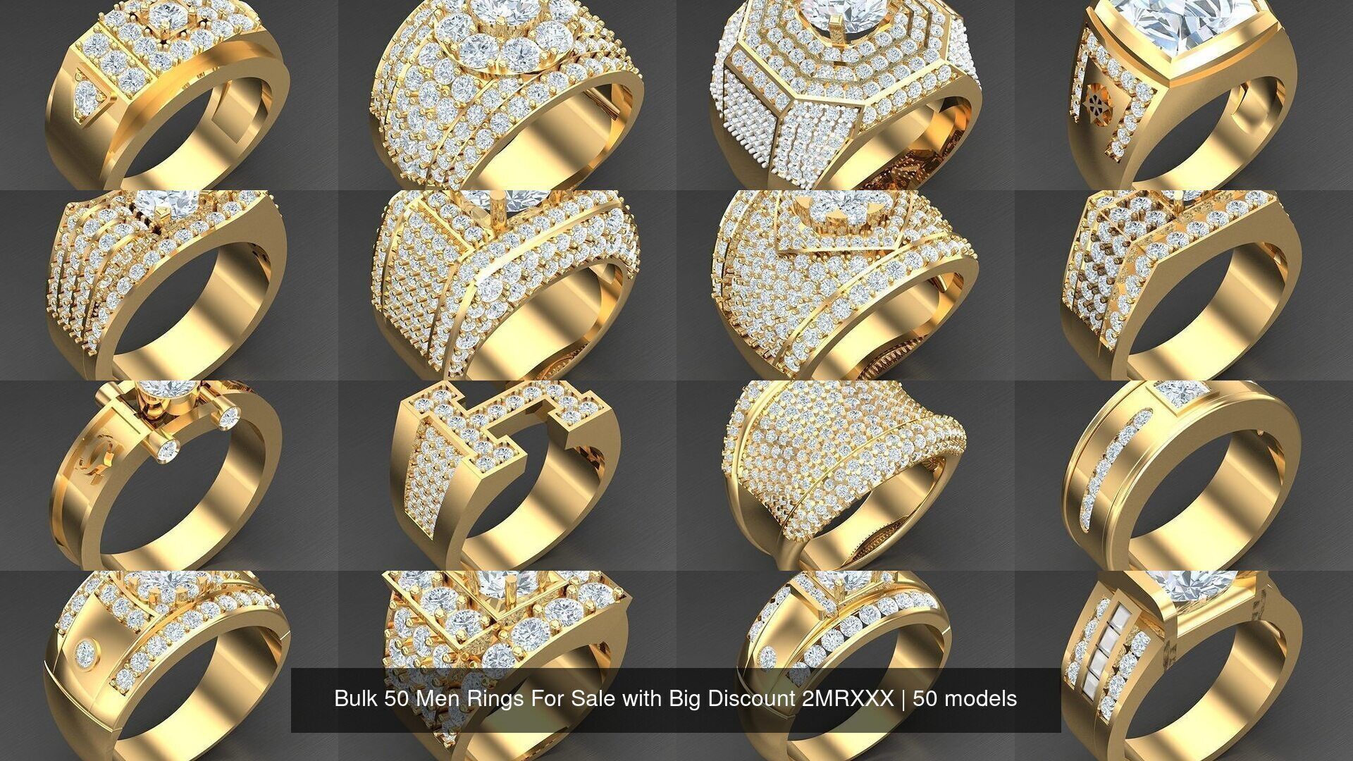 Bulk 50 Men Rings For Sale with Big Discount 2MRXXX 3D Model Collection_2