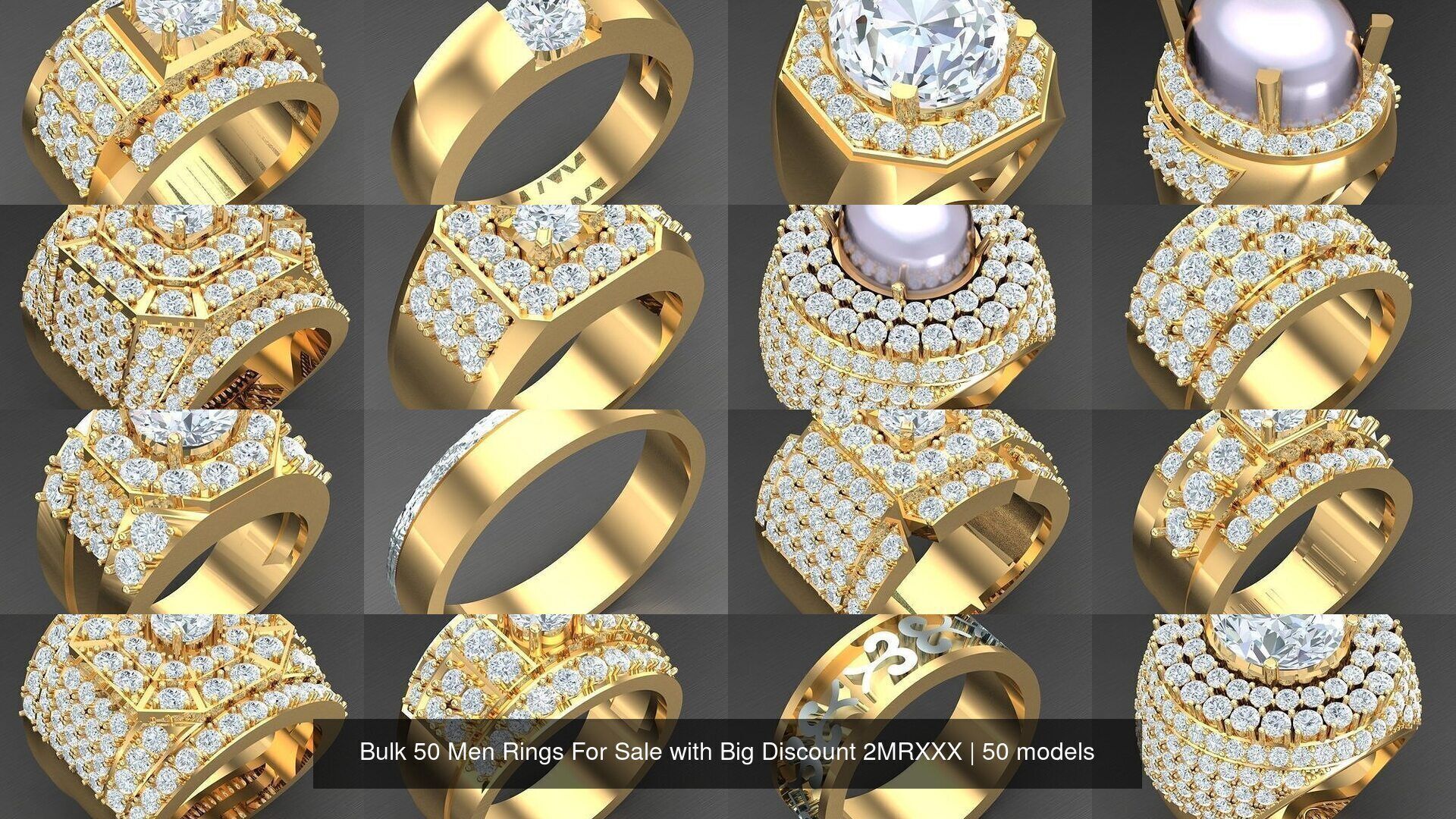 Bulk 50 Men Rings For Sale with Big Discount 2MRXXX 3D Model Collection_1