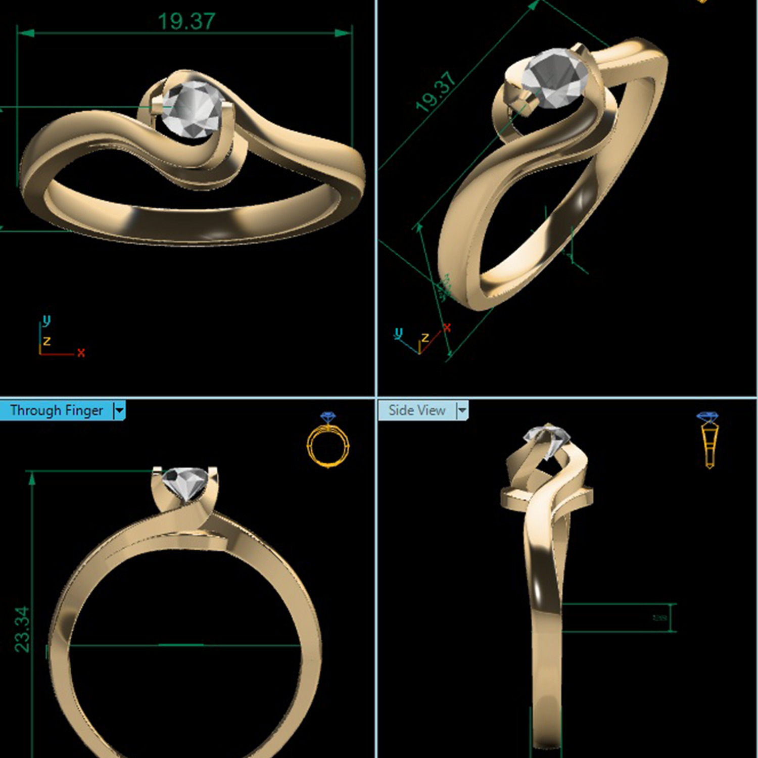  Women Ring Render 3dm STL MTL SLC JCD OBJ FBX Details 3D print model_24