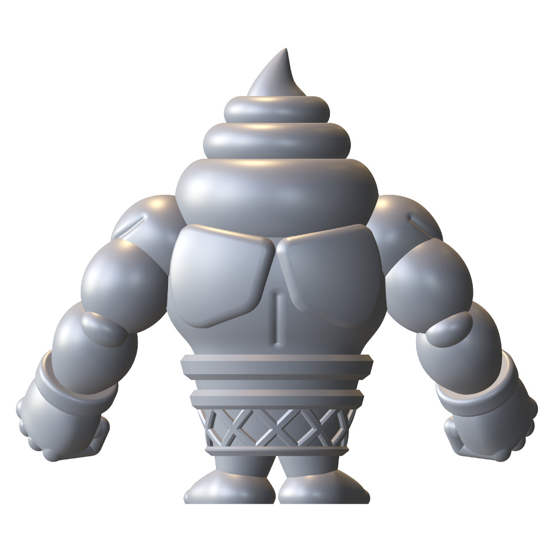 Gashapon Gang Big Softee Muscular Ice Cream Cone Figure 3D print model_10