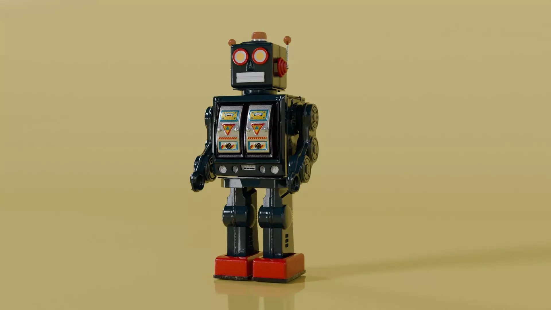 Tin Robot Toy Low-poly 3D model