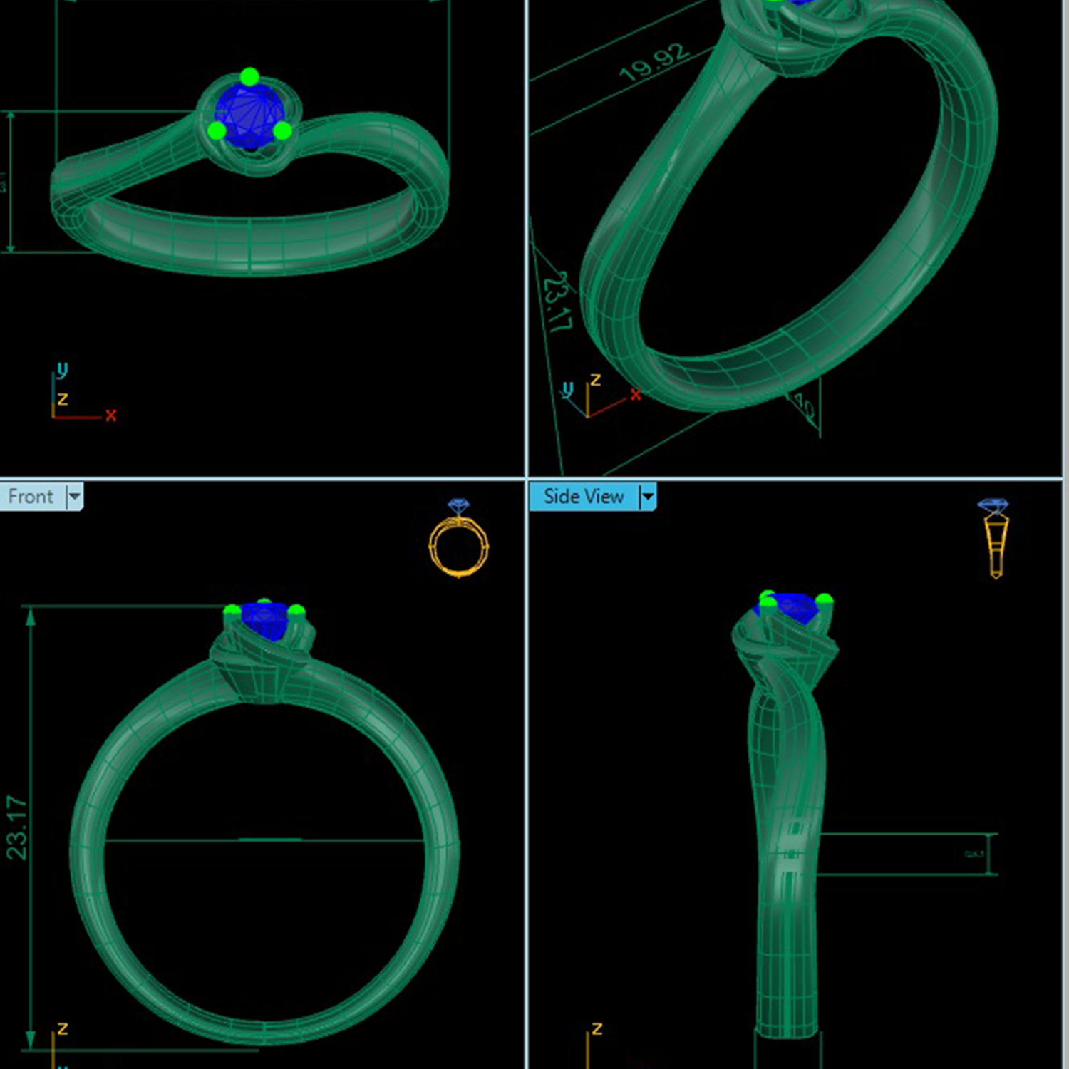 Women Ring Render 3dm STL MTL SLC JCD OBJ FBX Details 3D print model_24