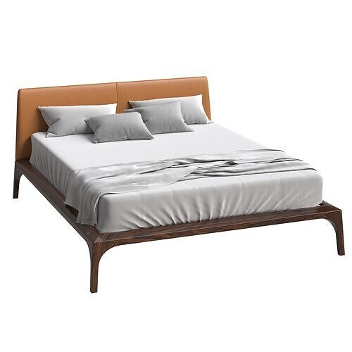 Presotto releve double wooden bed 3D model