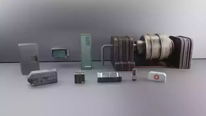 Fallout Inspired Props Pack Game Ready Assets