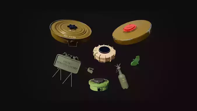 Military explosive mine collection