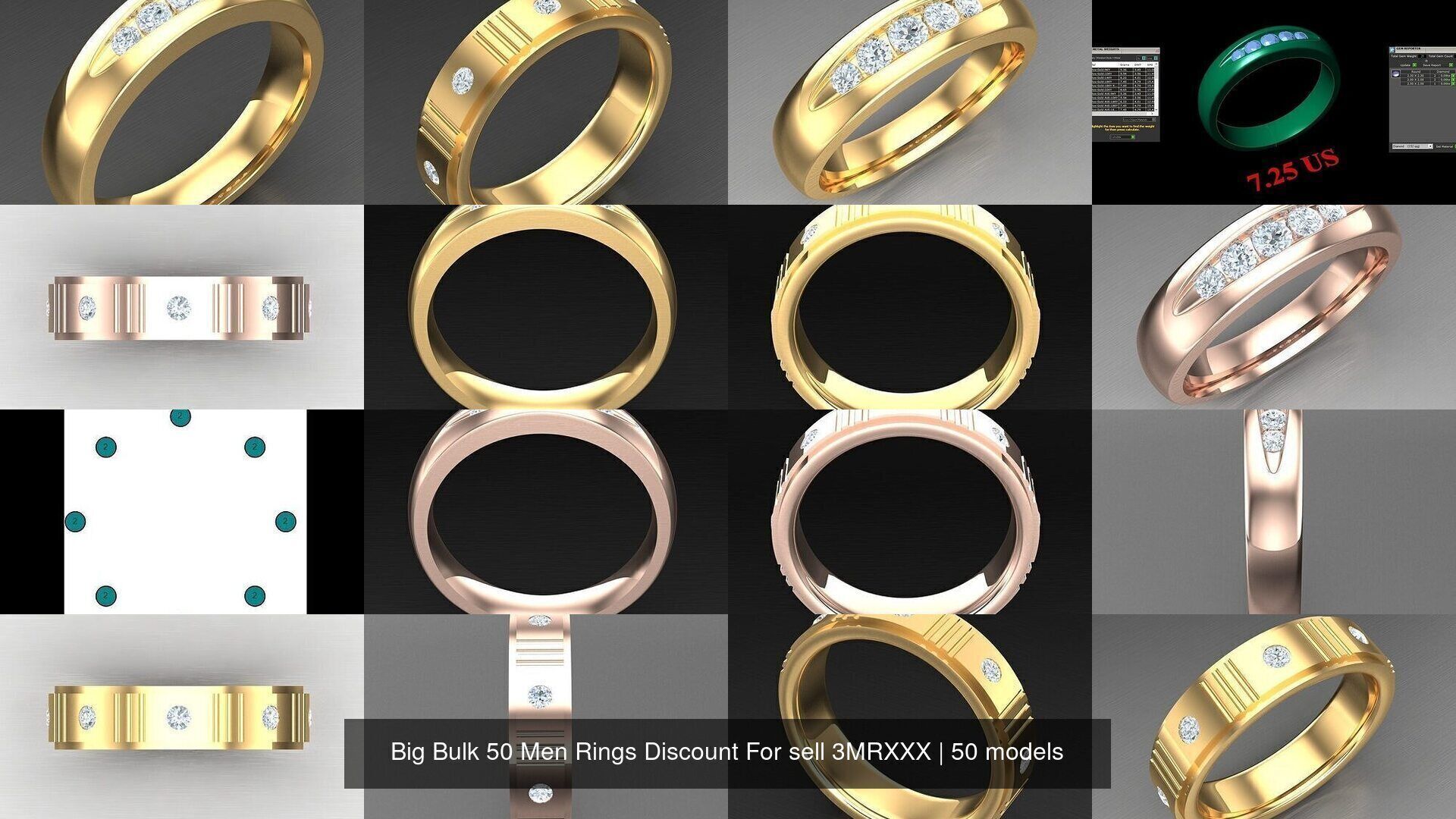 Big Bulk 50 Men Rings Discount For sell 3MRXXX 3D Model Collection_3