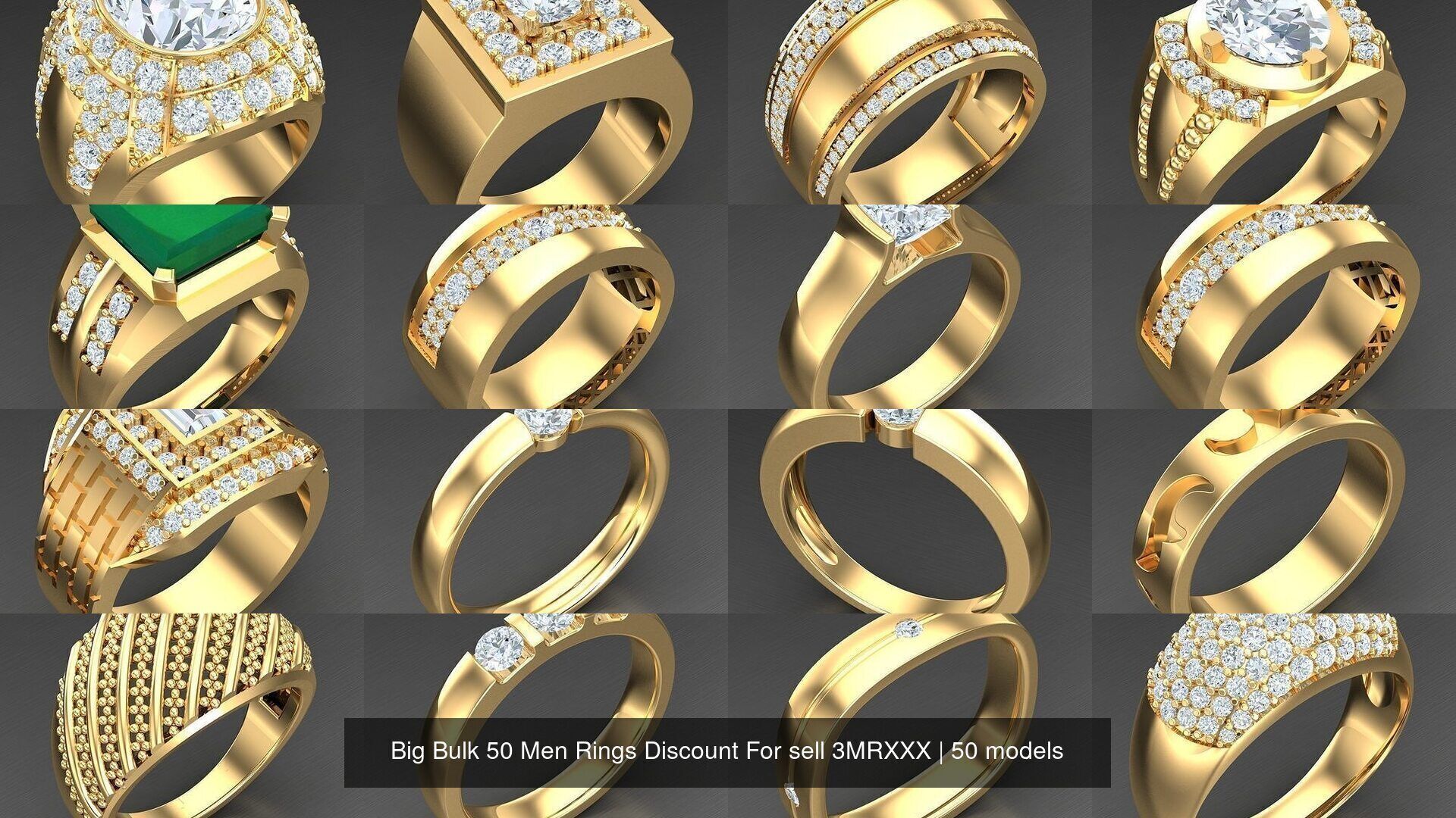 Big Bulk 50 Men Rings Discount For sell 3MRXXX 3D Model Collection_2