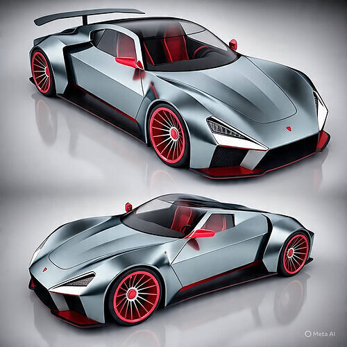 Futuristic Speedster Low-poly 3D model