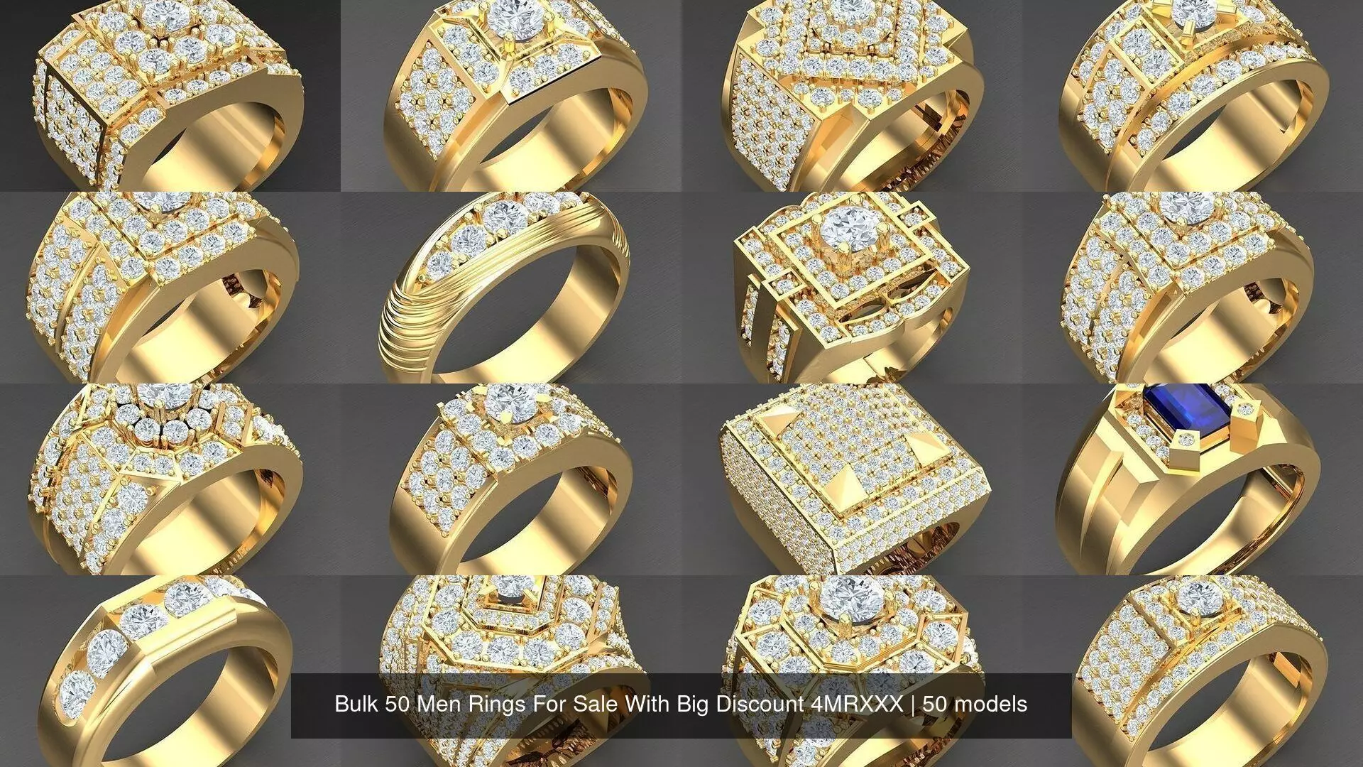 Bulk 50 Men Rings For Sale With Big Discount 4MRXXX 3D Model Collection_0