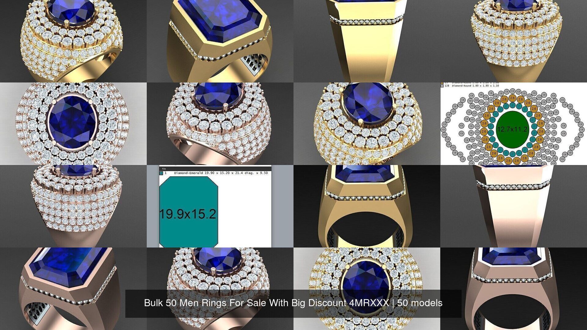 Bulk 50 Men Rings For Sale With Big Discount 4MRXXX 3D Model Collection_3
