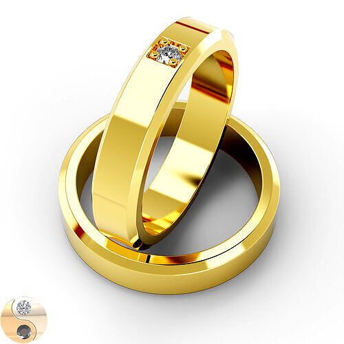 Wedding ring set 3D print model
