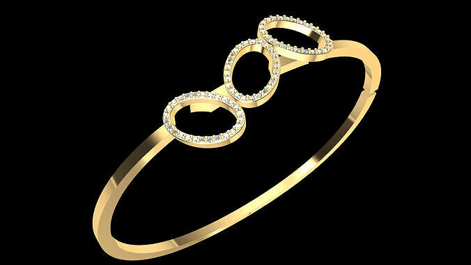 oval diamond bracelet creativeworld 3D print model