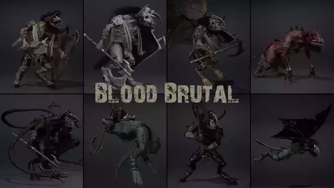 Blood Brutal Low-poly 3D model