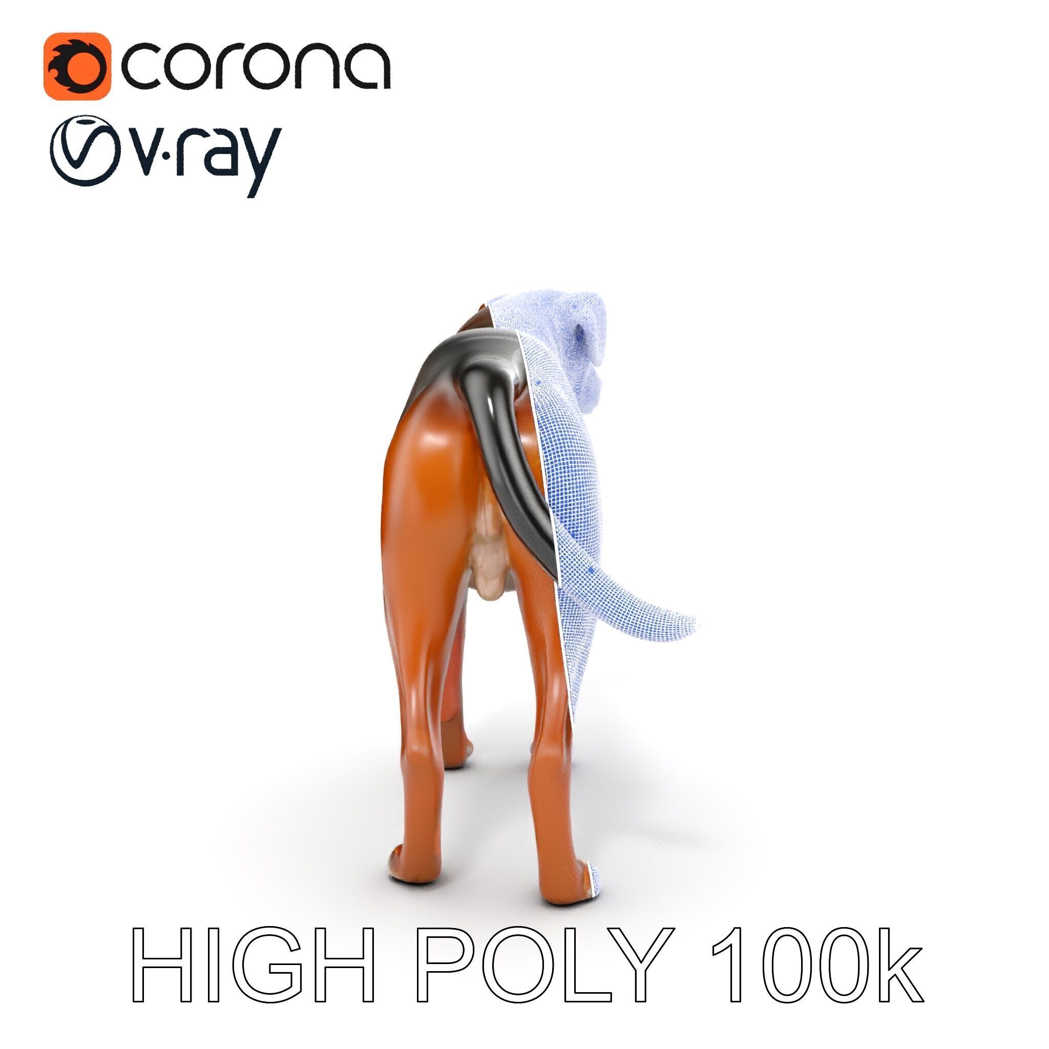 Realistic Dog Model Pack for Various Applications Low-poly 3D model_30