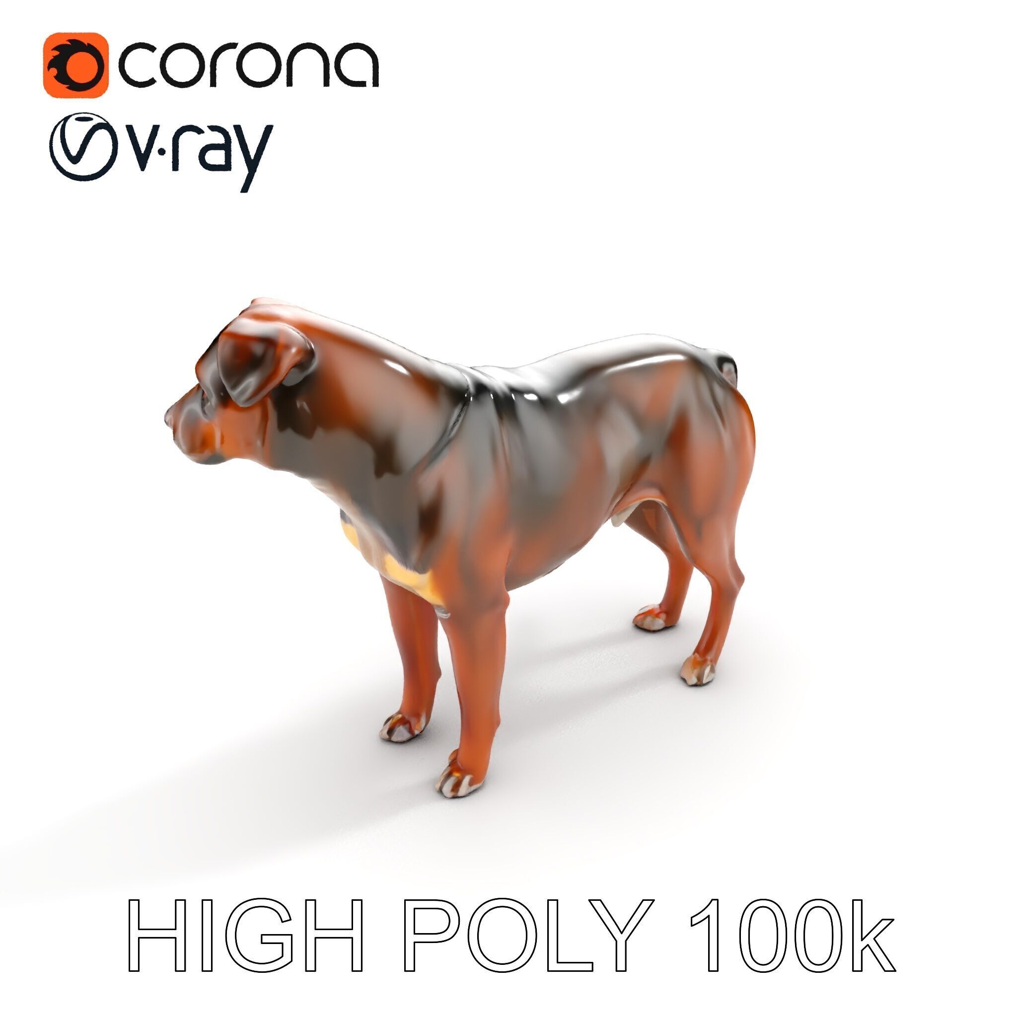 Realistic Dog Model Pack for Various Applications Low-poly 3D model_24