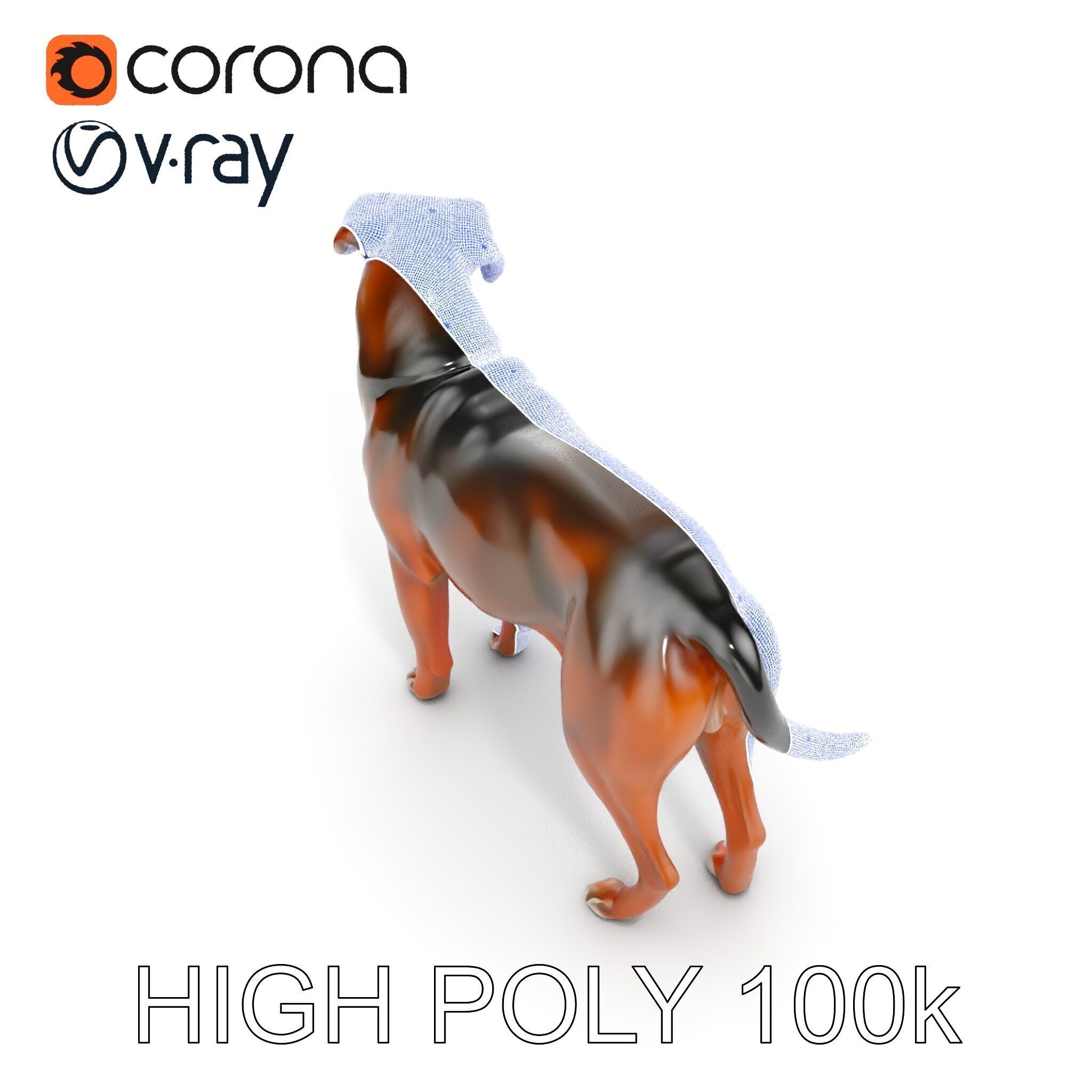 Realistic Dog Model Pack for Various Applications Low-poly 3D model_36