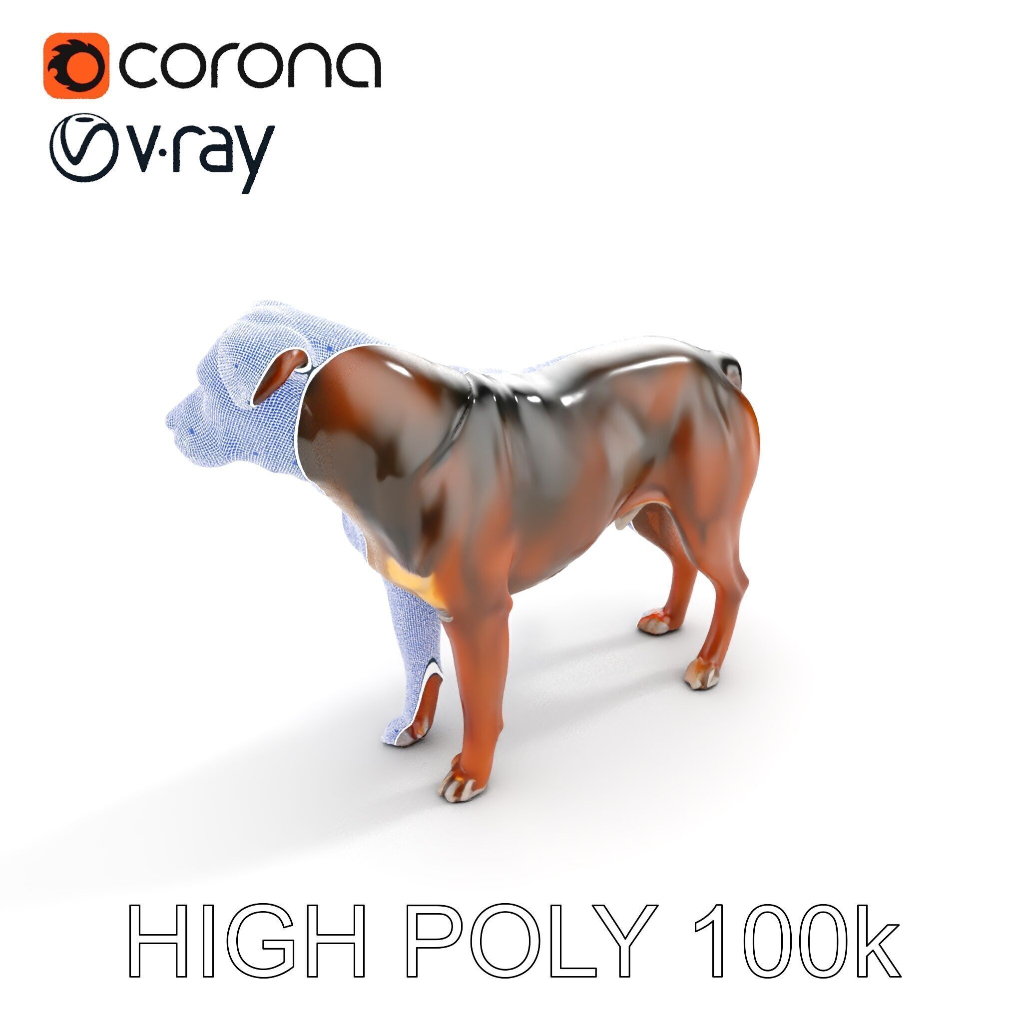 Realistic Dog Model Pack for Various Applications Low-poly 3D model_21