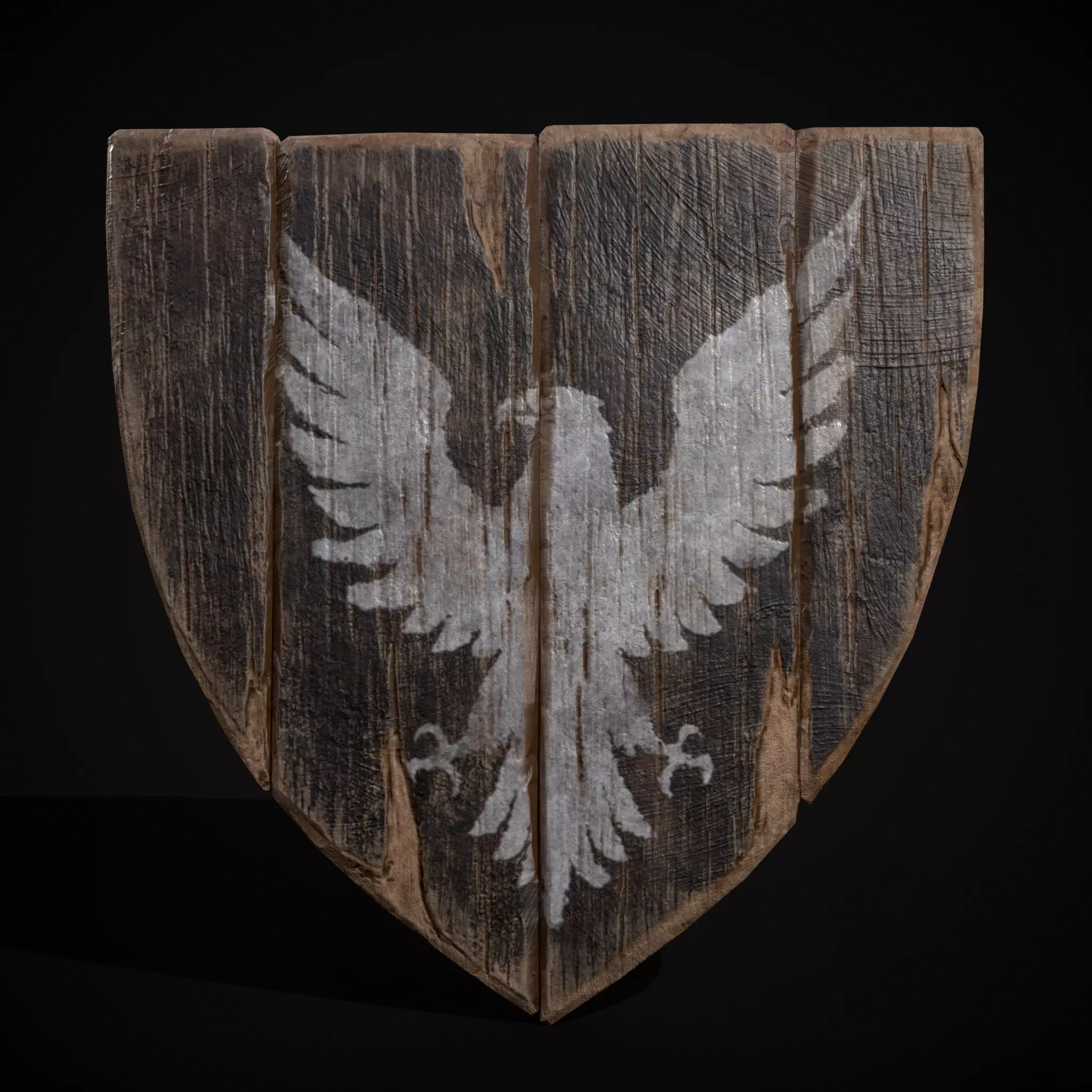 BW Bird Coat of Arms Low-poly 3D model_0