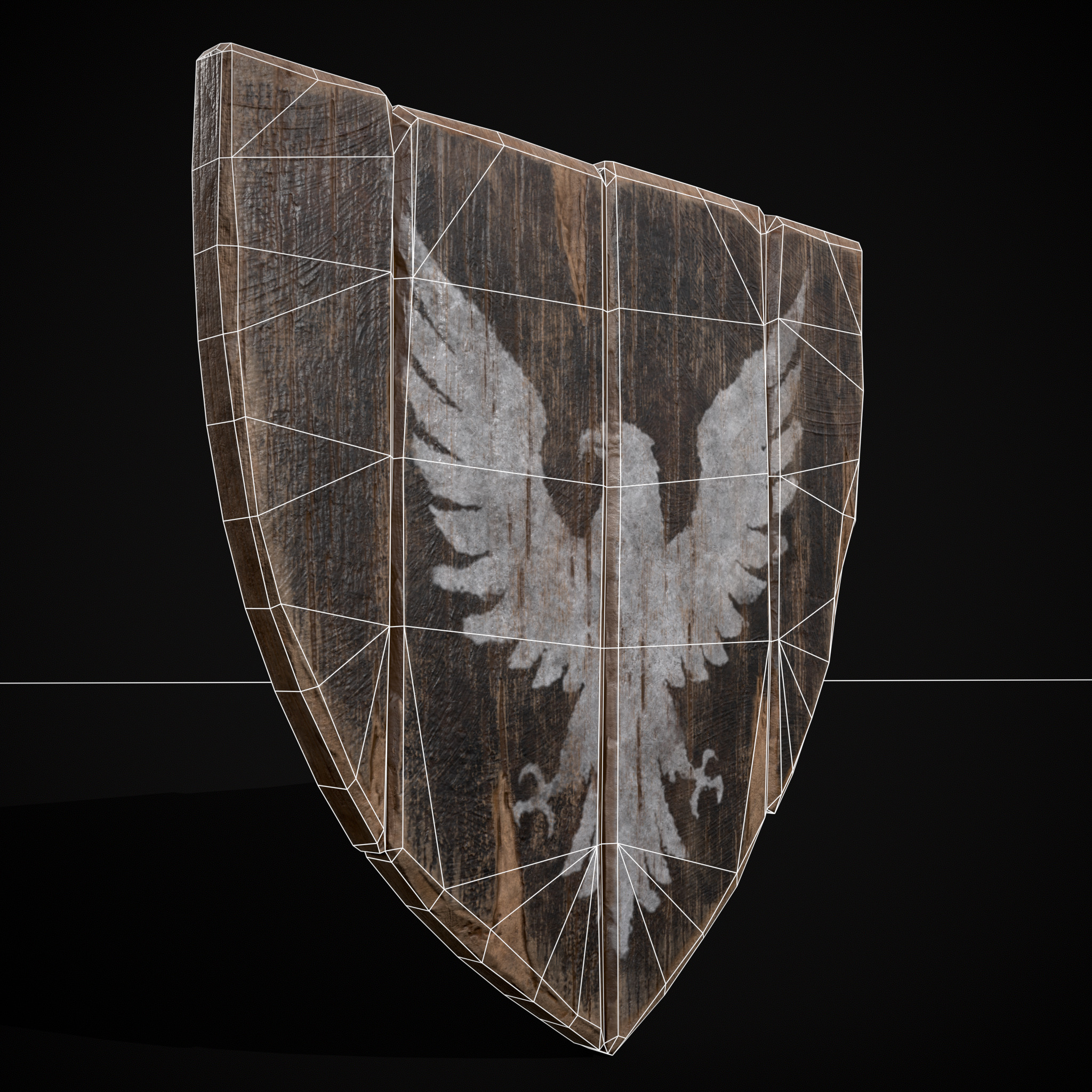 BW Bird Coat of Arms Low-poly 3D model_4