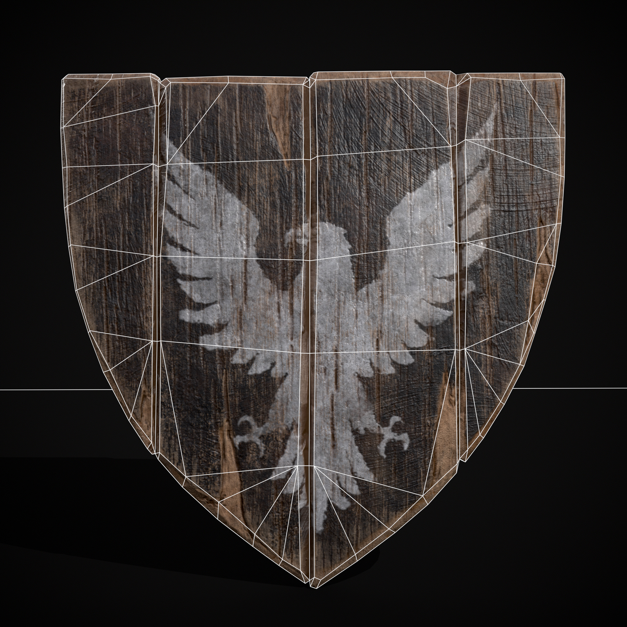BW Bird Coat of Arms Low-poly 3D model_2