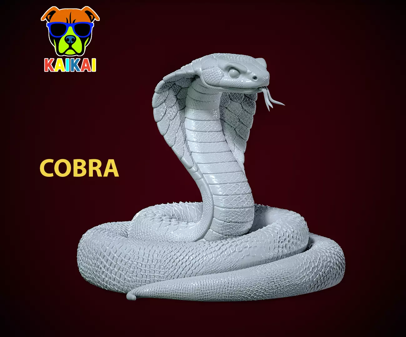 King cobra hunting statue - 3D print 3D print model_0