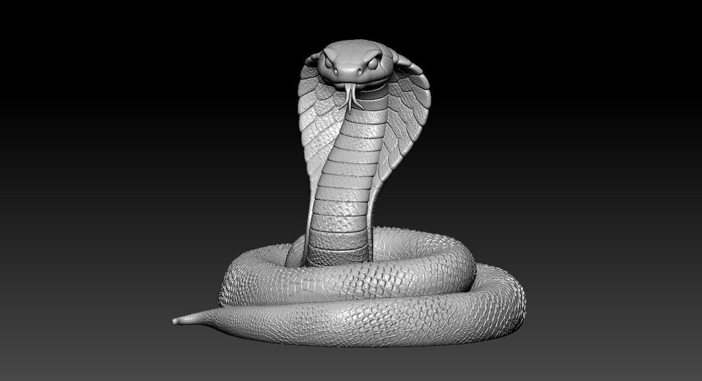 King cobra hunting statue - 3D print 3D print model_2