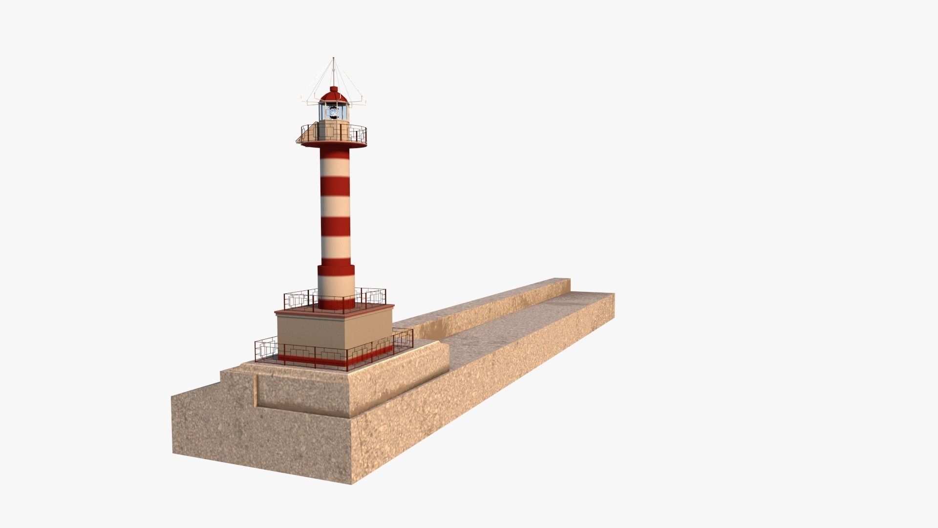 Lighthouse with stripes 3D model_0